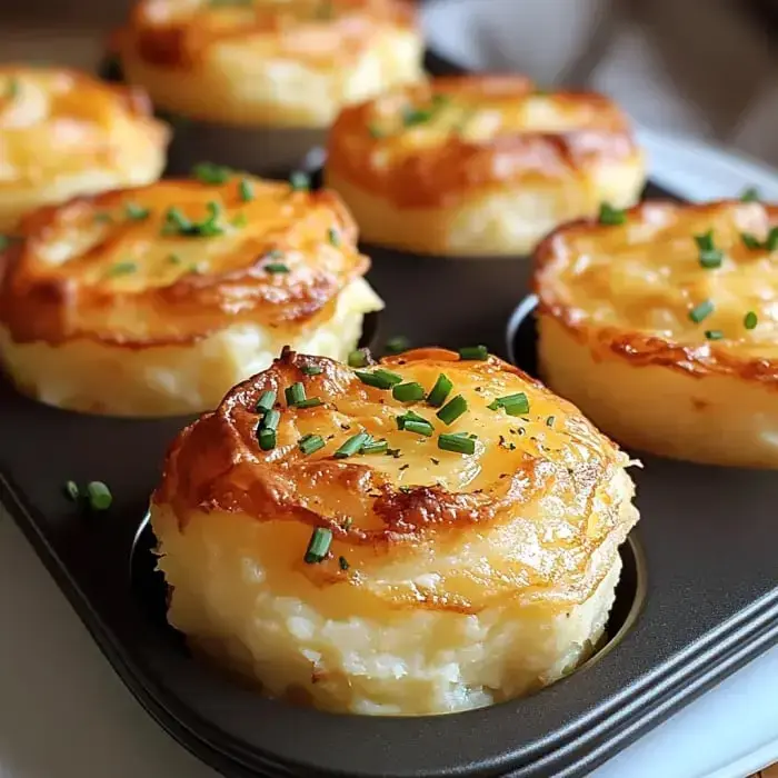 Mini golden potato bites sprinkled with chopped herbs on a tray.