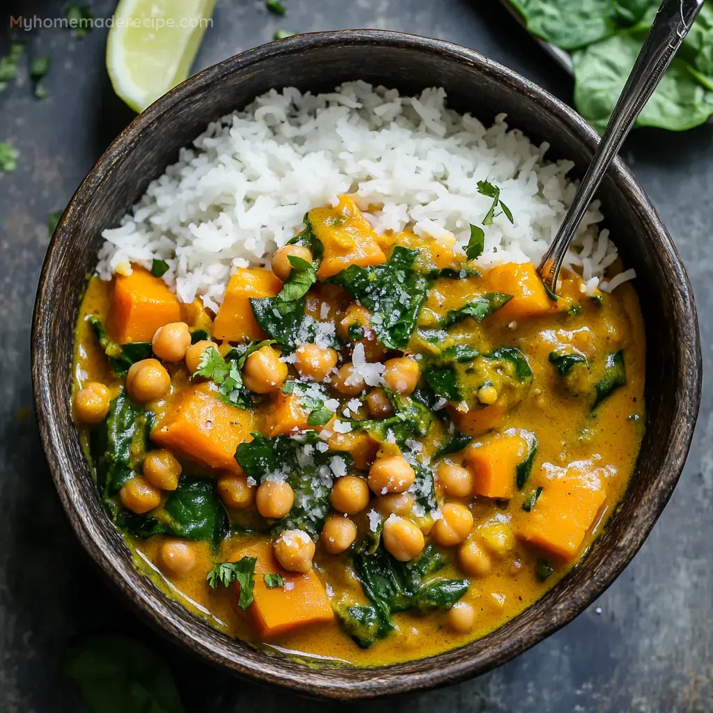 Potato Spinach Chickpea Curry