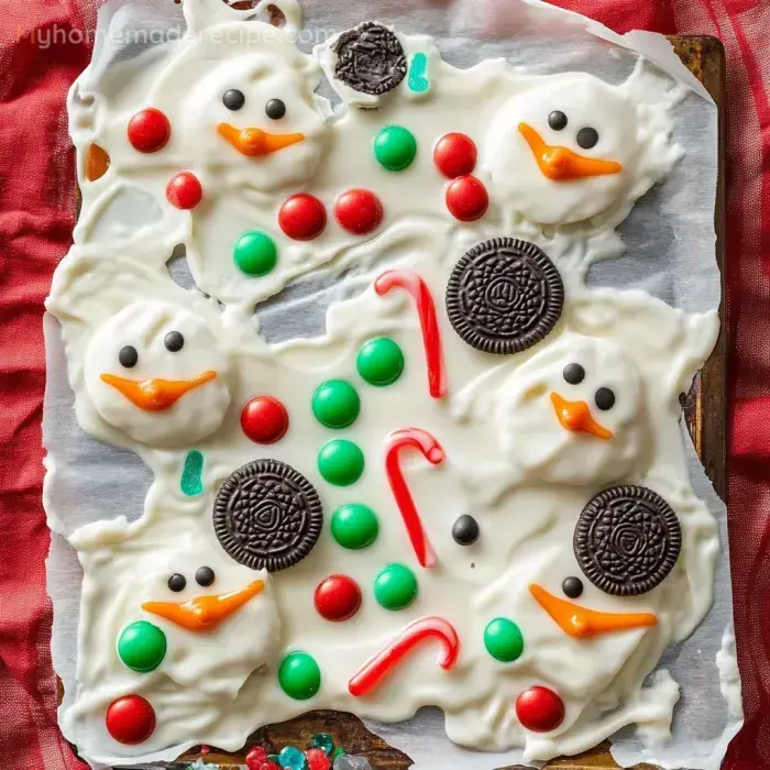 Snowman Candy Bark