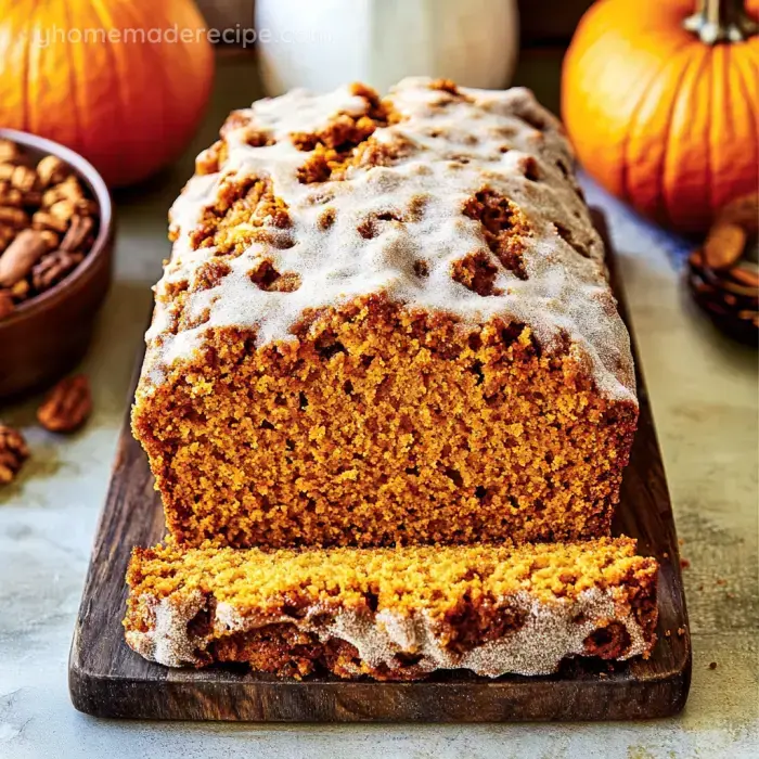 Soft Pumpkin Bread with Cream Cheese Glaze