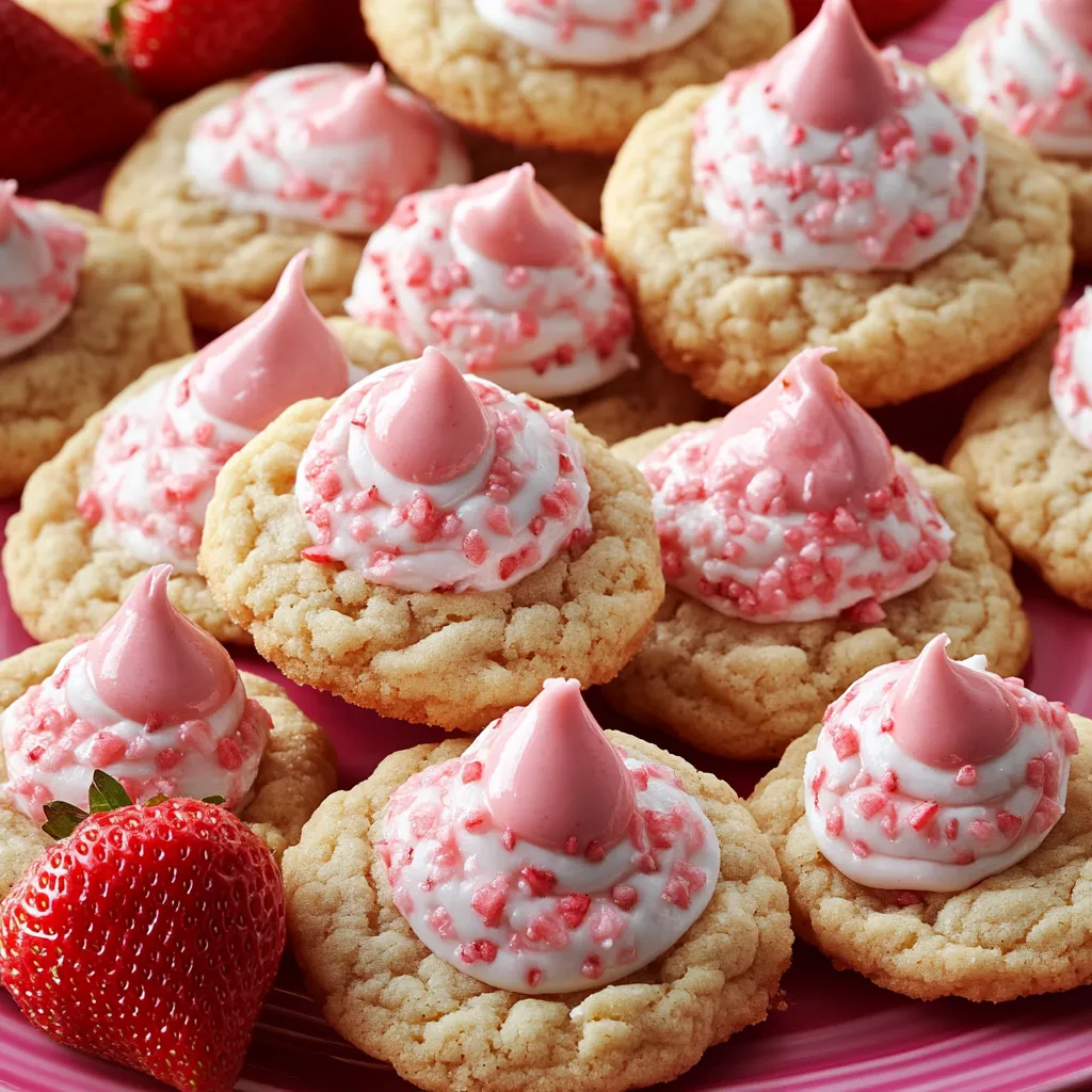 Soft Strawberry Kiss Cookies