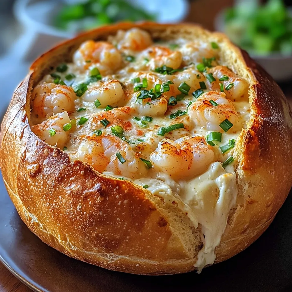Golden Seafood Bread Bowl