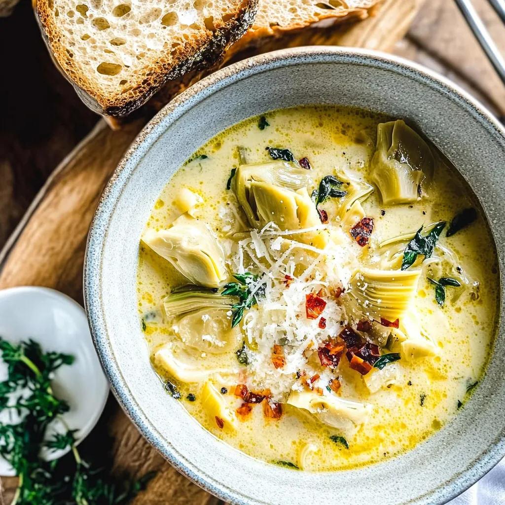 Zesty Tuscan Artichoke Soup