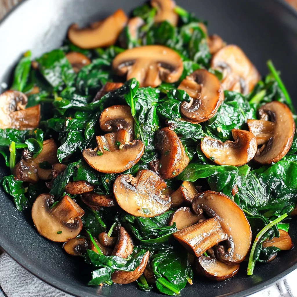 Garlicky Spinach and Mushrooms