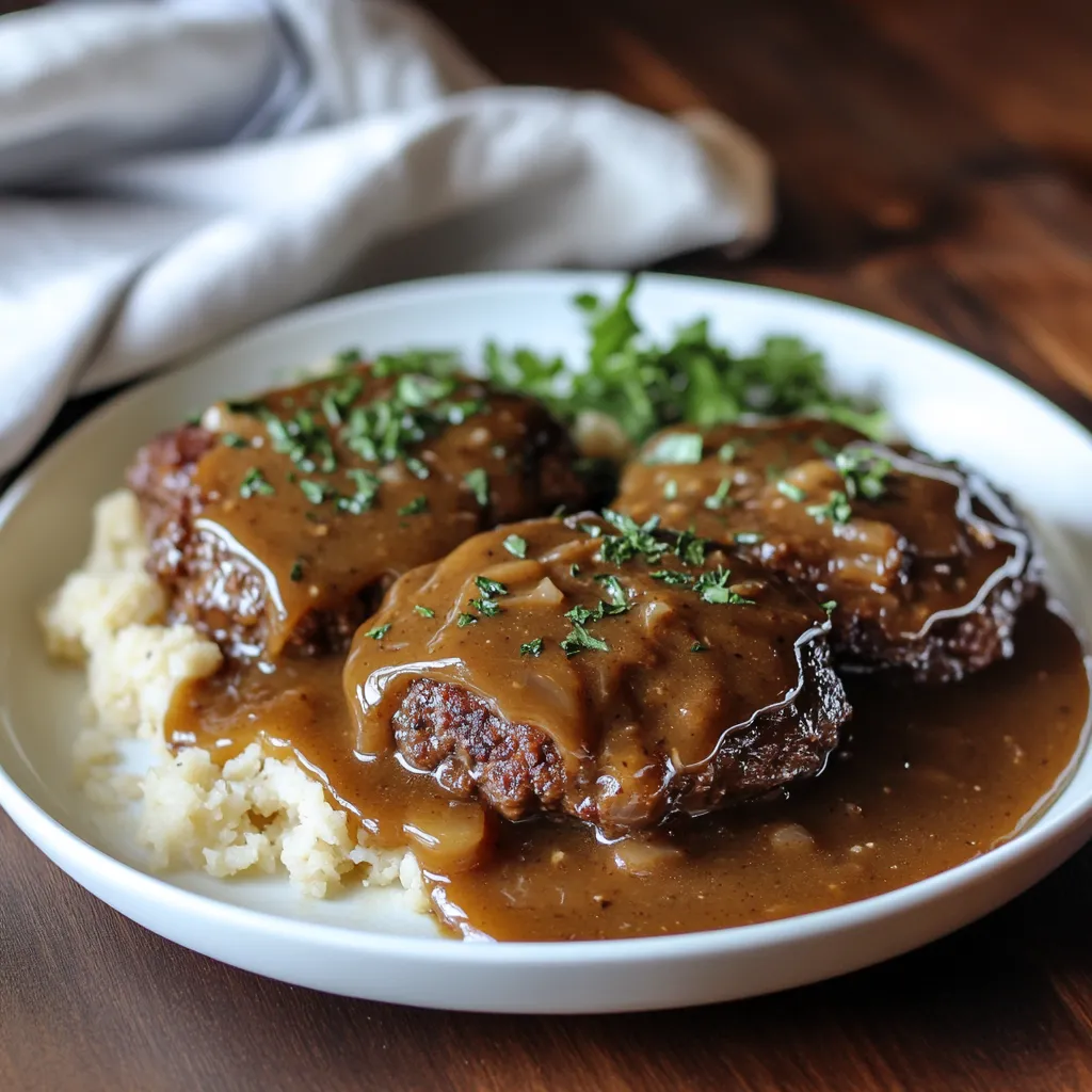 Juicy Beef Patties with Rich Gravy