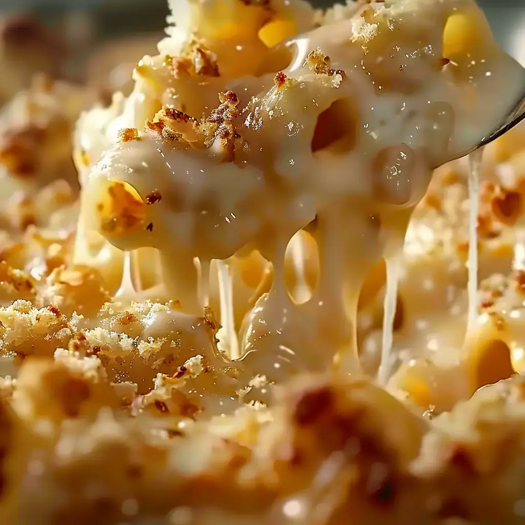 A cheesy pasta bake with a crunchy golden topping.