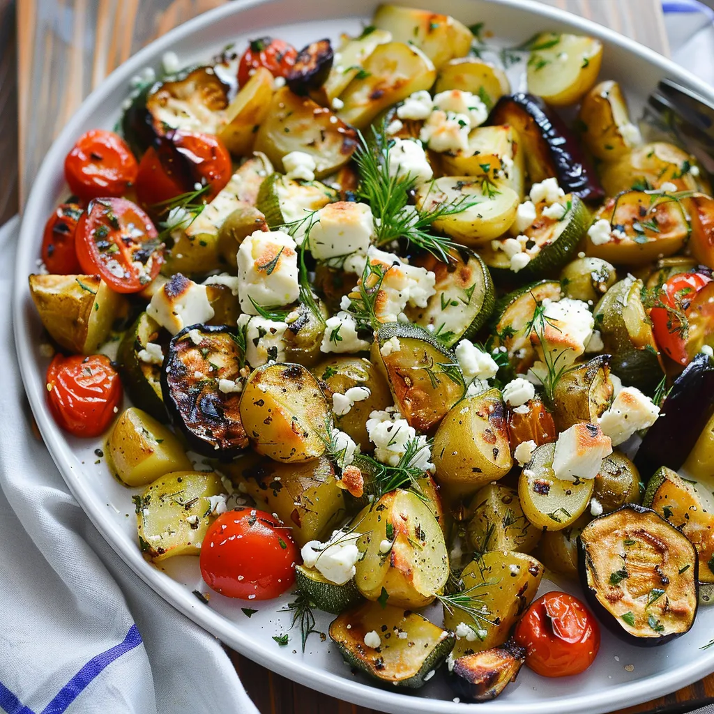 Baked Veggies with Feta