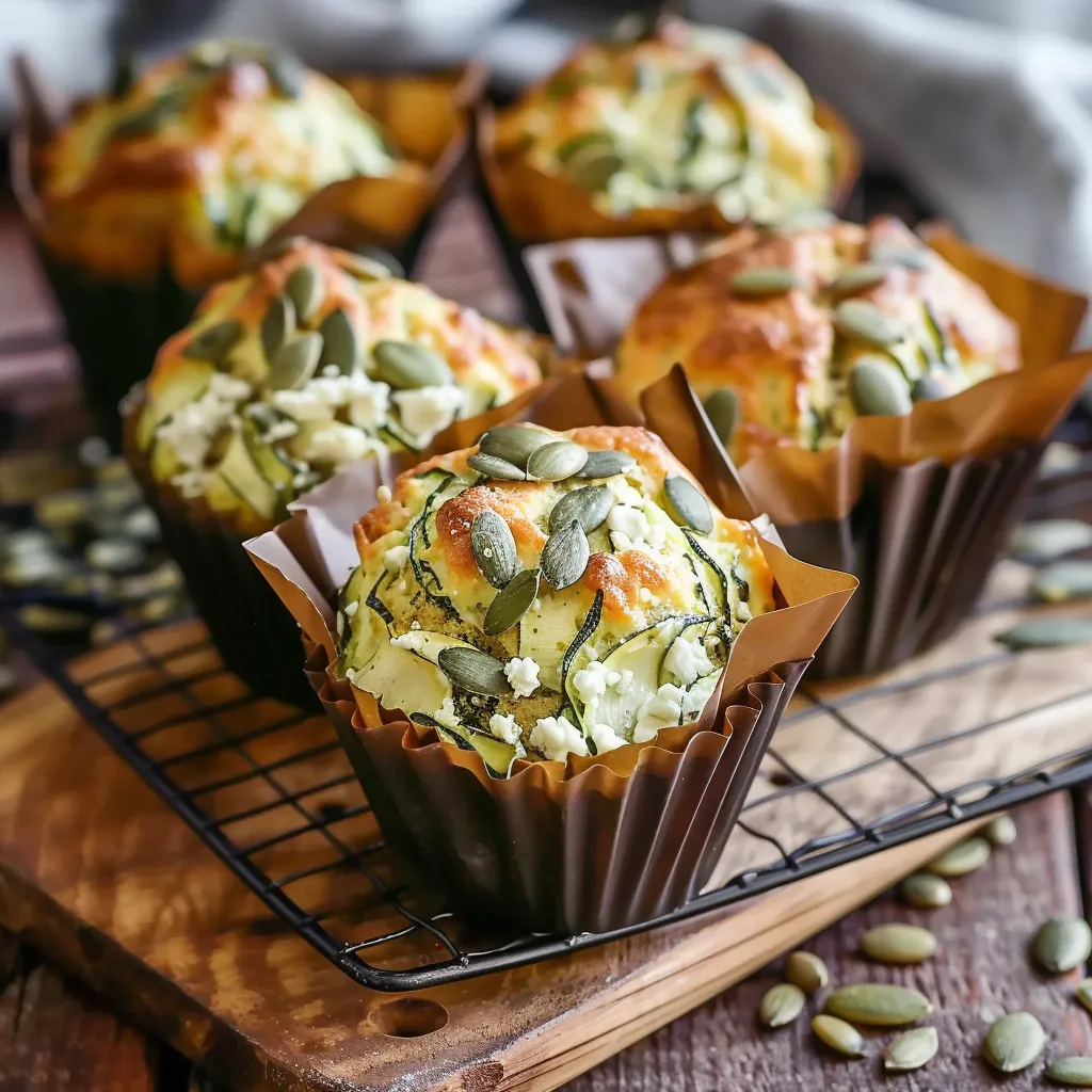 Zucchini, Goat Cheese and Pumpkin Seed Muffins Recipe