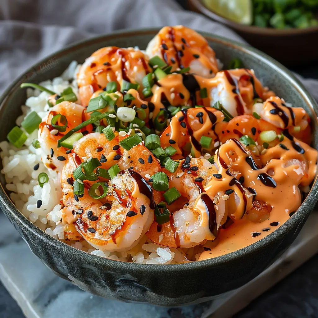 Easy Recipe for Shrimp Rice Bowls with Spicy Mayo