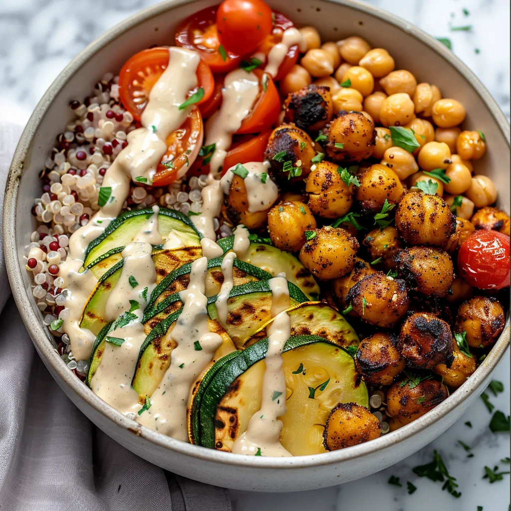 Veggie Bowl with Roasted Chickpeas and Vegetables