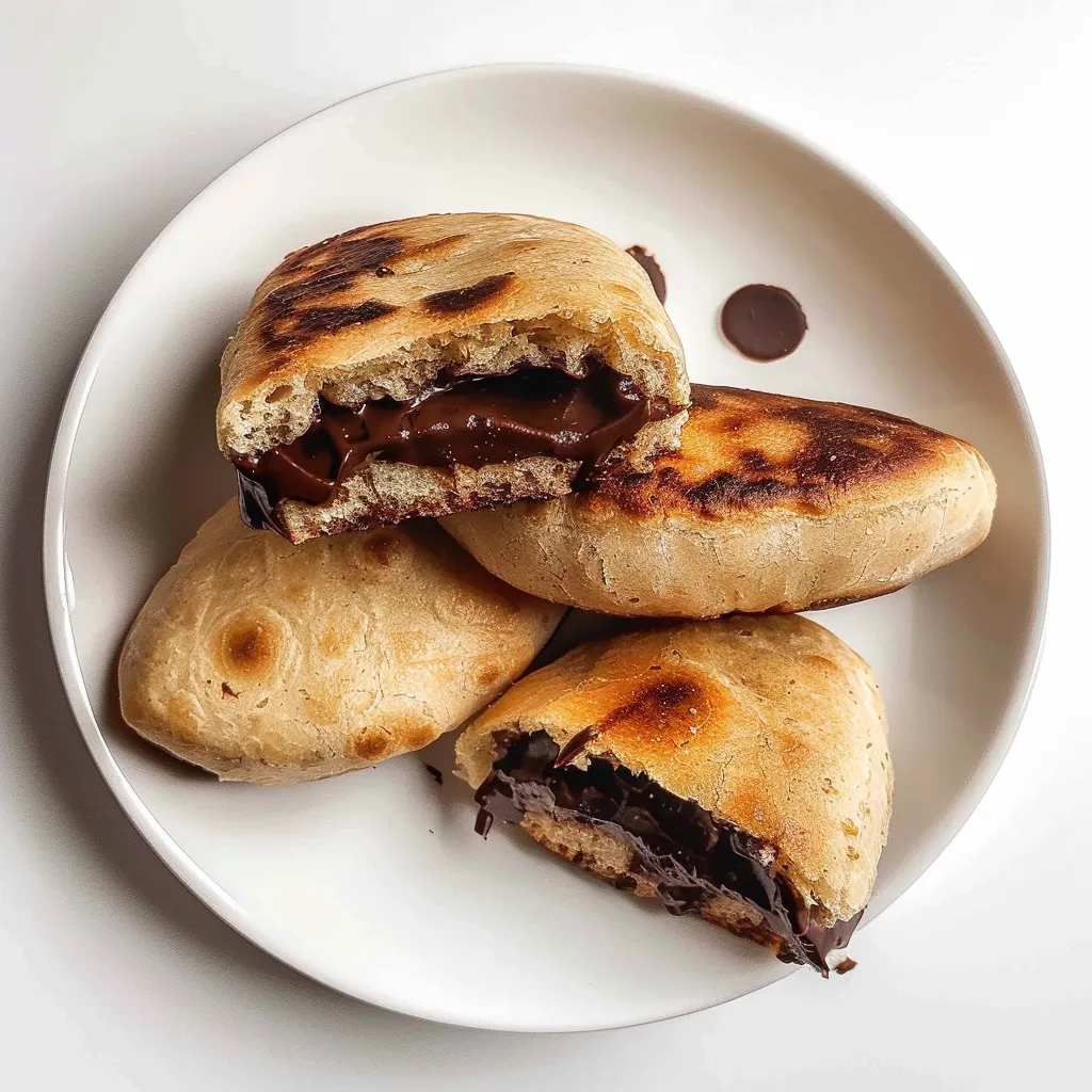 Quick chocolate-filled breads cooked on stovetop