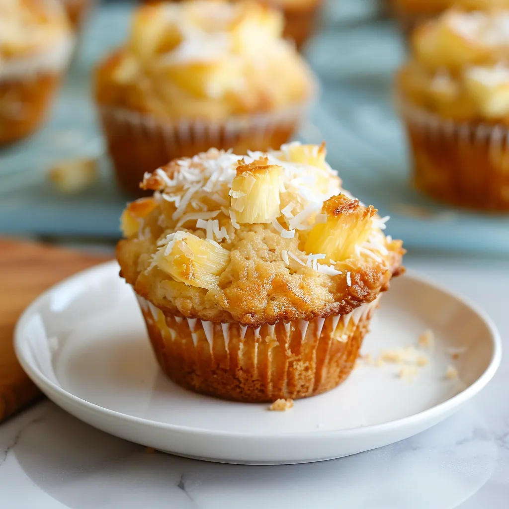 Pineapple Coconut Yogurt Muffins