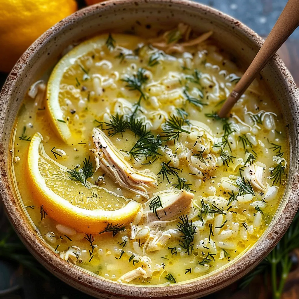 Mediterranean Chicken and Lemon Soup