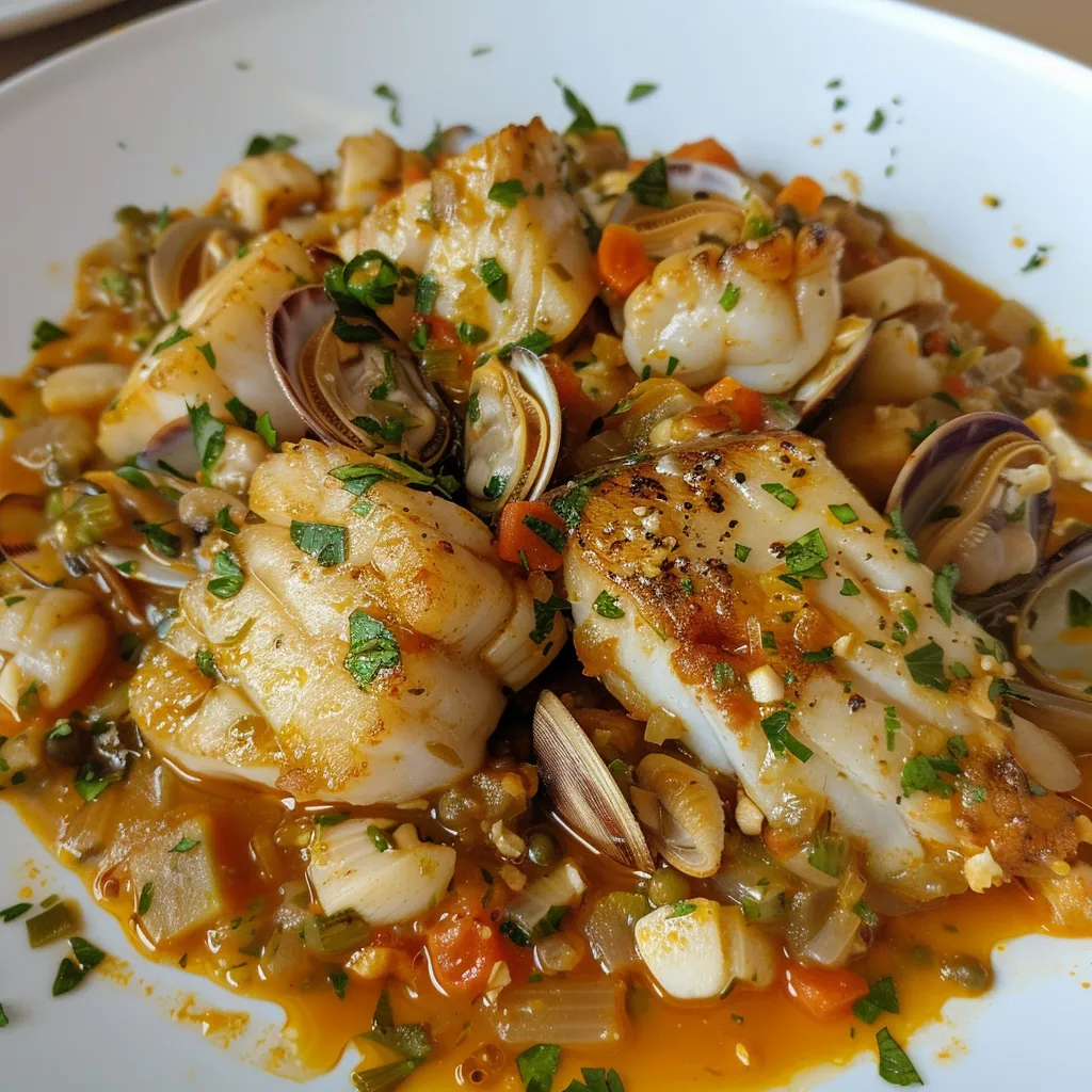 Seafood stew with fish