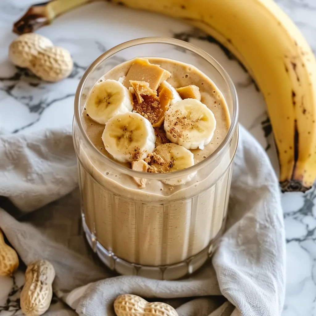 Creamy banana peanut butter smoothie