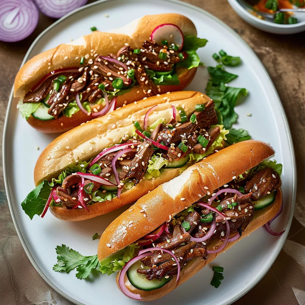 Korean Braised Beef Sandwiches