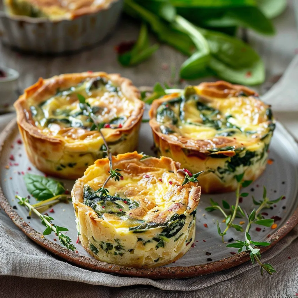 Crustless Boursin Spinach Quiche