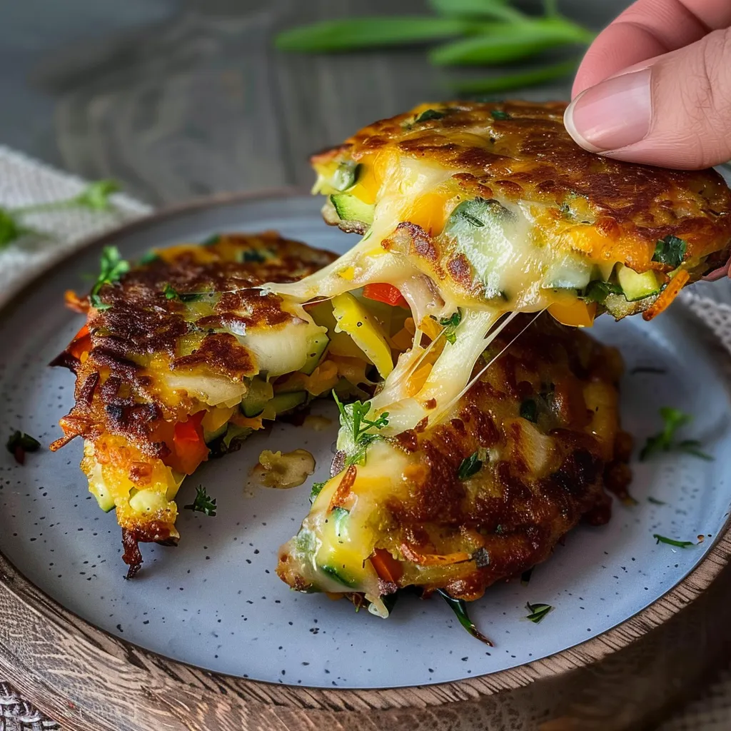 Vegetable patties with cheese