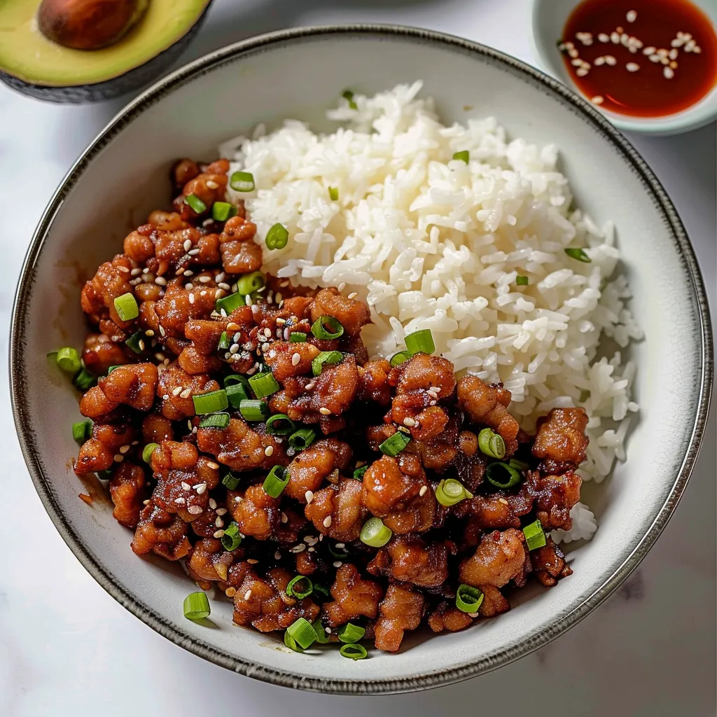 Crispy soy protein in Asian sauce