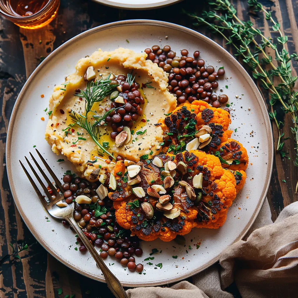 Roasted cauliflower vegetable steak