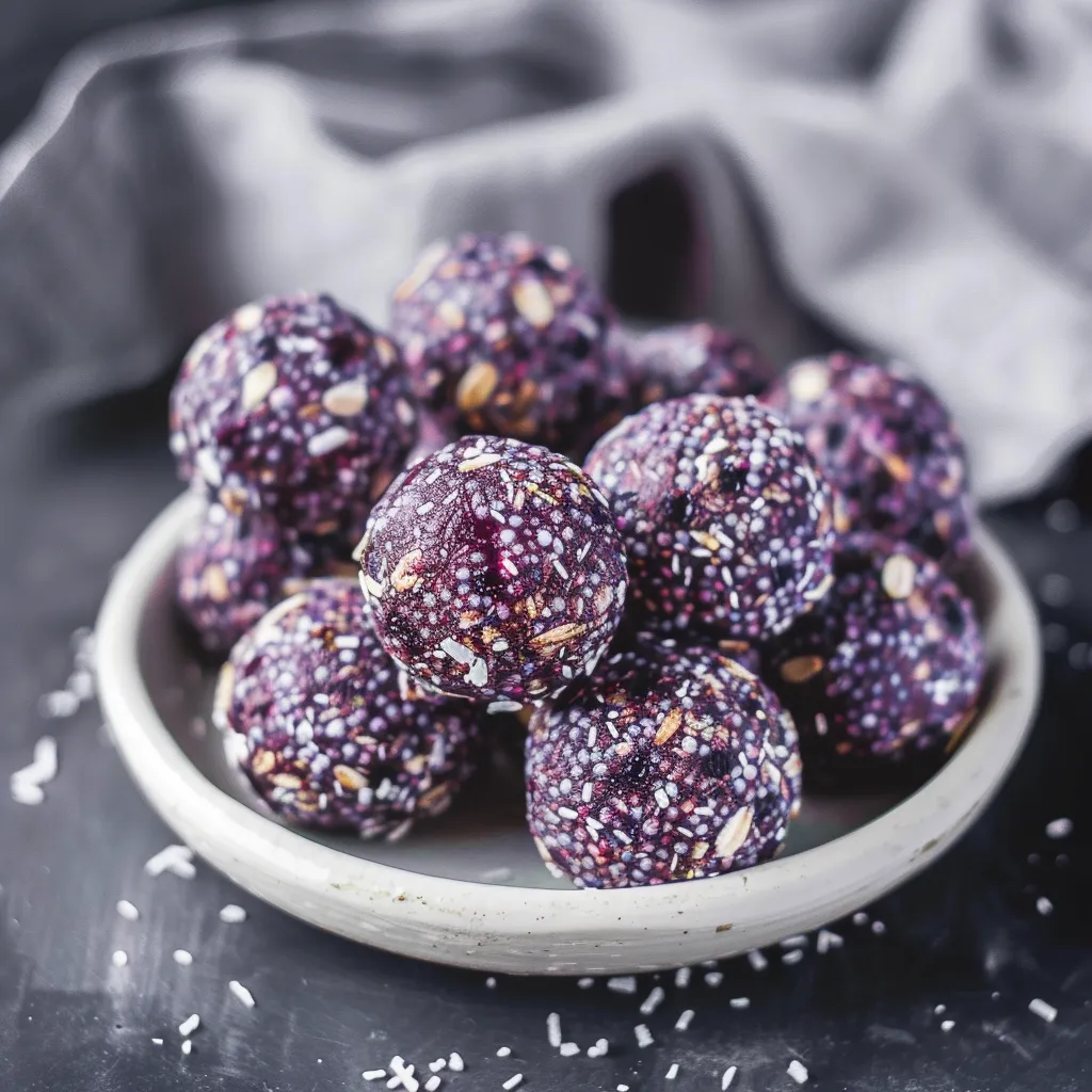 Fresh blueberry energy bites