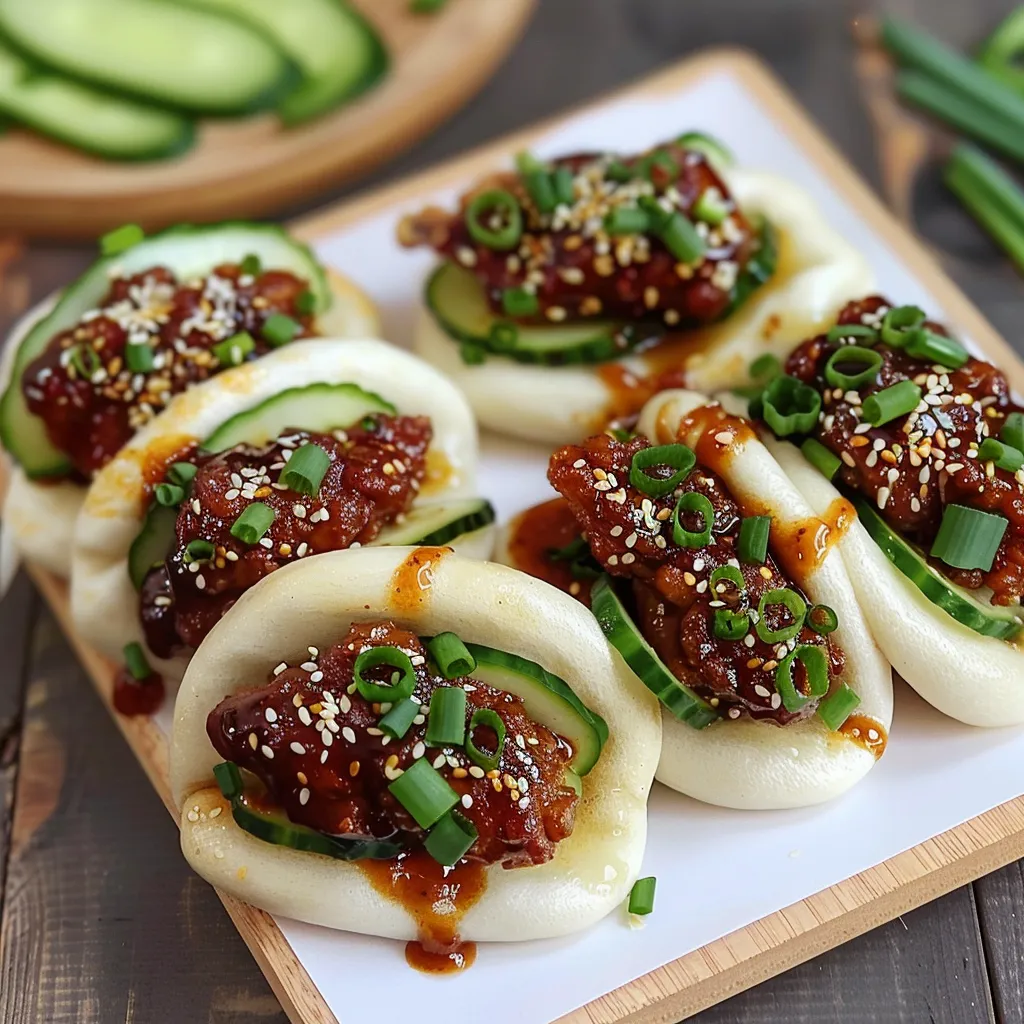 Steamed bao buns with chicken