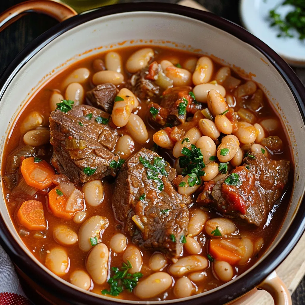 Traditional Loubia - Authentic White Bean and Beef Stew