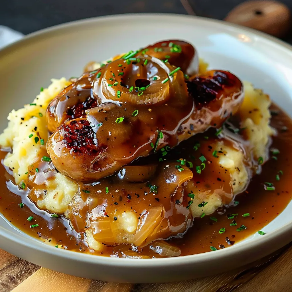 Bangers and Mash - Classic British Sausages with Mashed Potatoes