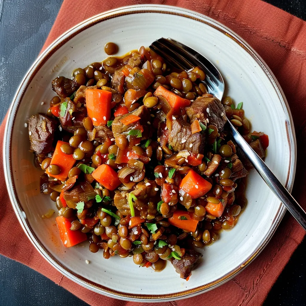 Oriental Beef and Lentil Stew - Family Meal