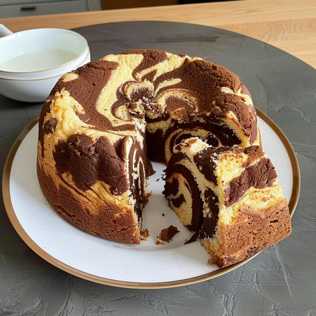 Fluffy light marble cake