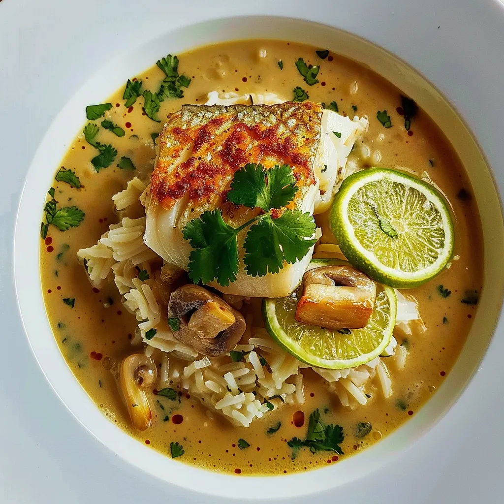 Cod in coconut Thai broth | Fish with Asian flavors