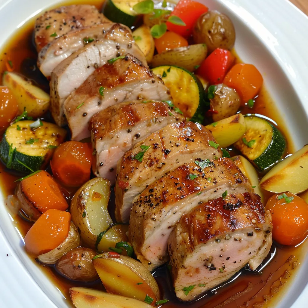 Pork tenderloin with vegetables | Asian fusion recipe