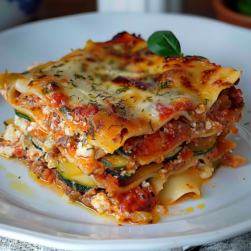 Zucchini and sausage lasagna