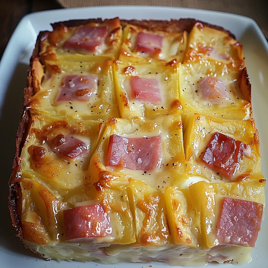 Potato and Ham Bake with Creamy Cheese