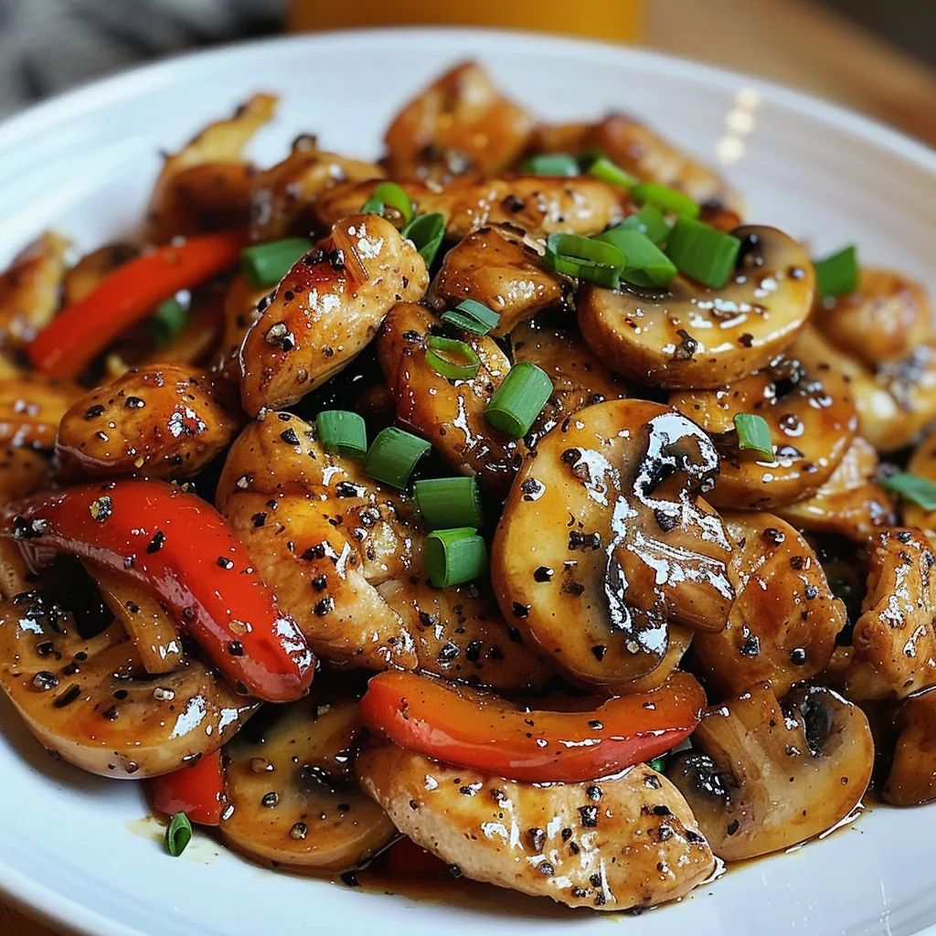 Black Pepper Chicken and Mushrooms