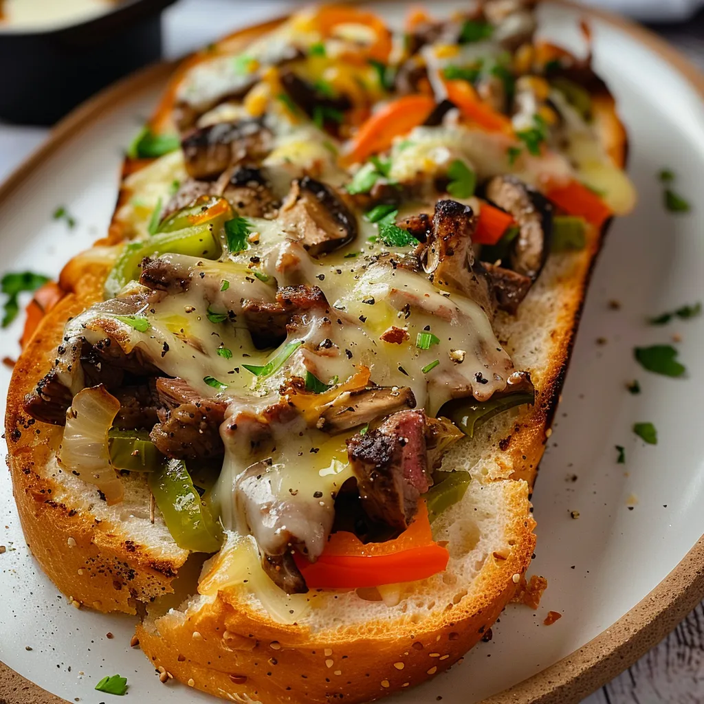 Cheese Bread Inspired by Philly Cheese Steak