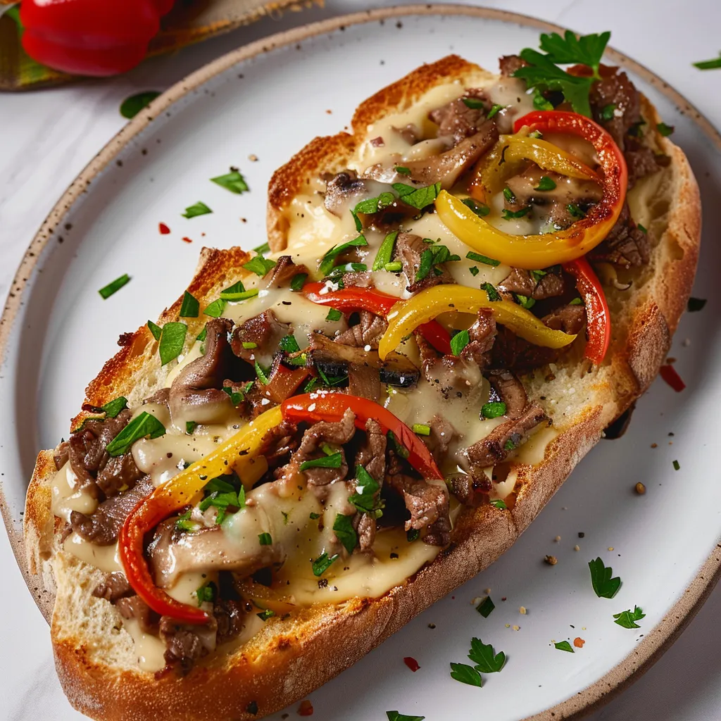 Philly Cheese Steak Style Sandwich - Authentic American Recipe