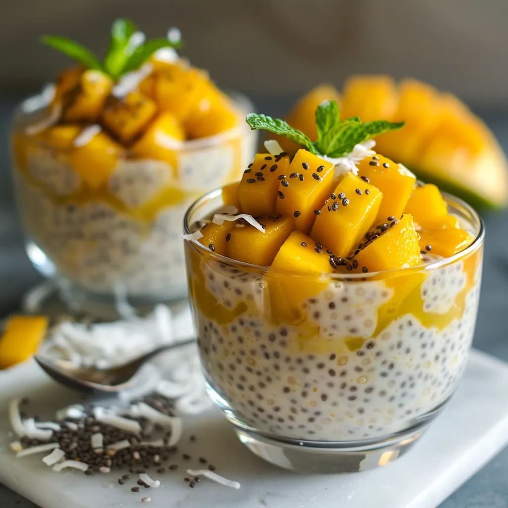 Coconut Chia Pudding with Fresh Mango