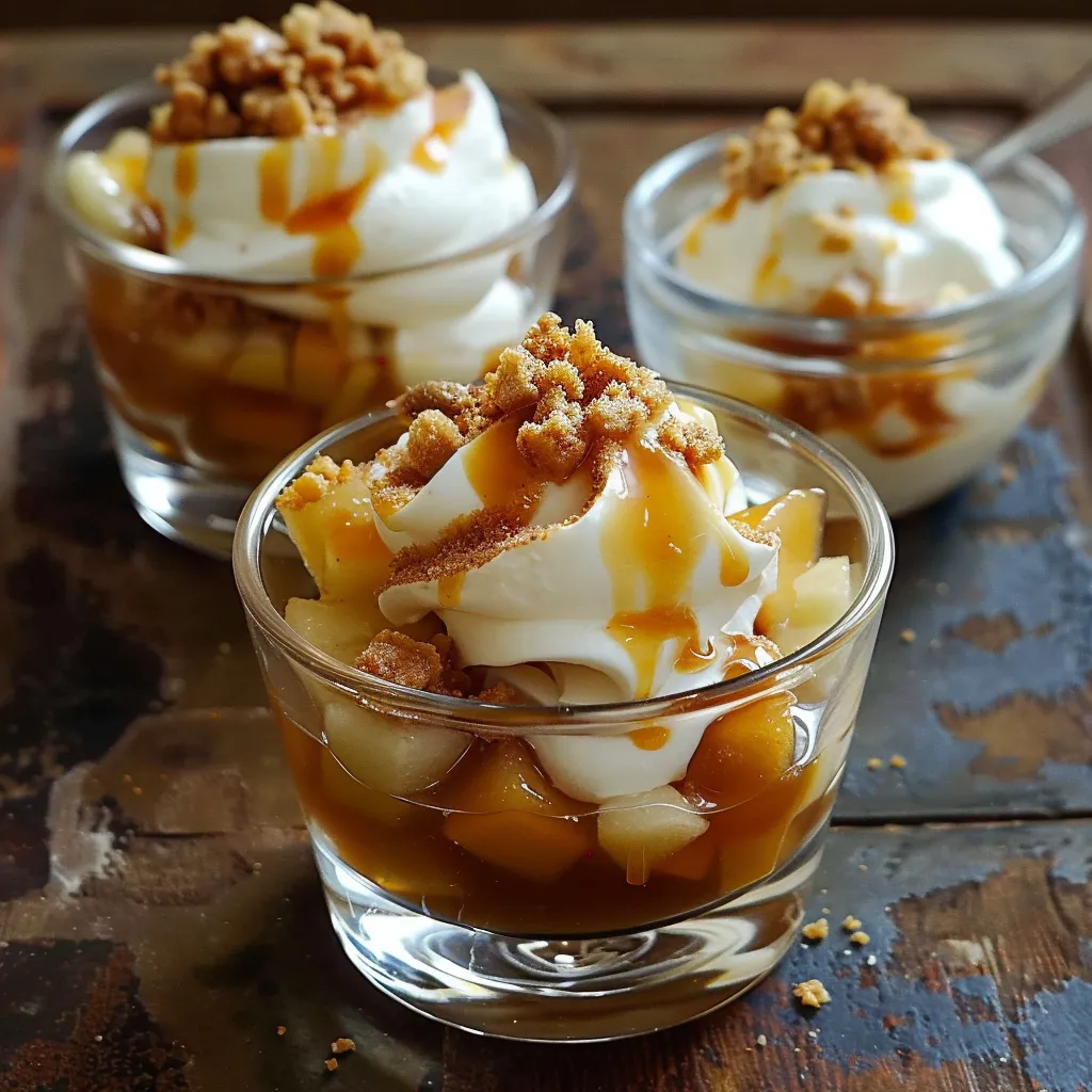 Delightful Fall Dessert Cups with Caramelized Apples and Cream