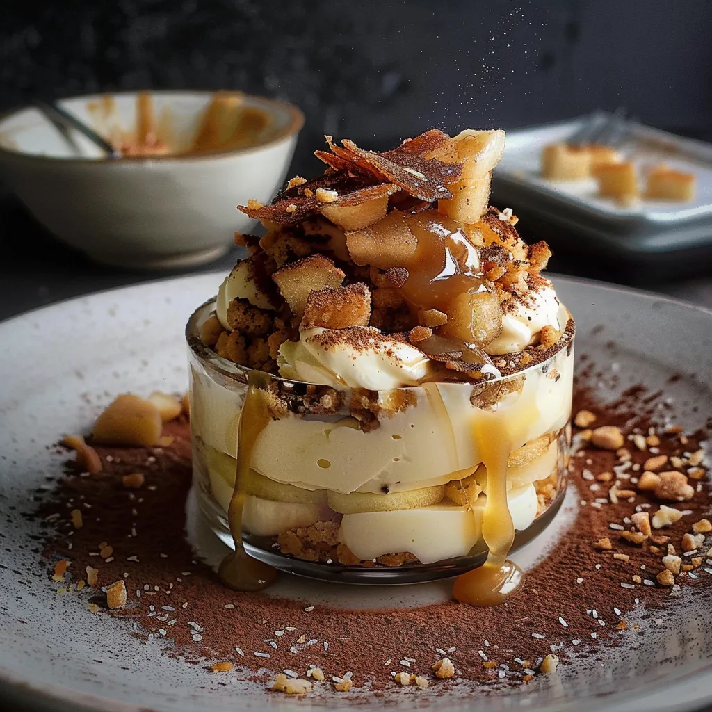 Tiramisu caramel beurre salé et pommes - Dessert facile et rapide