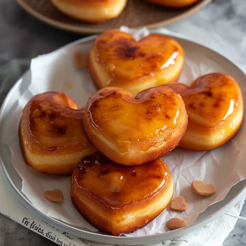 Heart-shaped Crème Brûlée Donuts - Valentine's Day Dessert