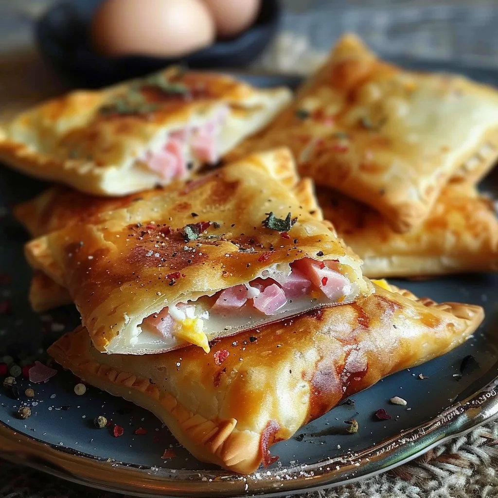 Crispy Ham and Cheese Pastry Parcels