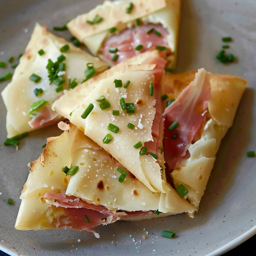 Reblochon Cheese Phyllo Triangles with Mountain Ham