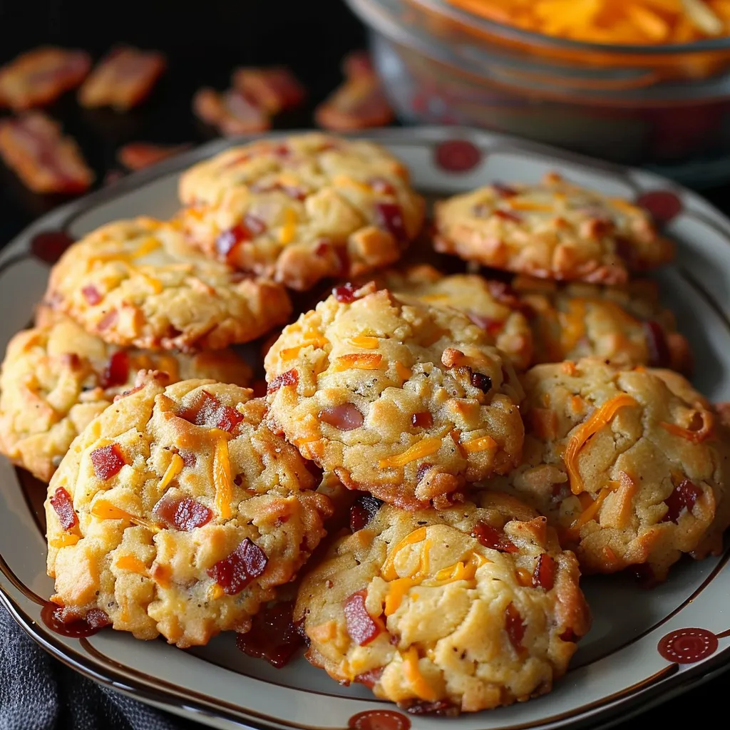 Savory Cookies with Bacon, Cheddar, and Fried Onions