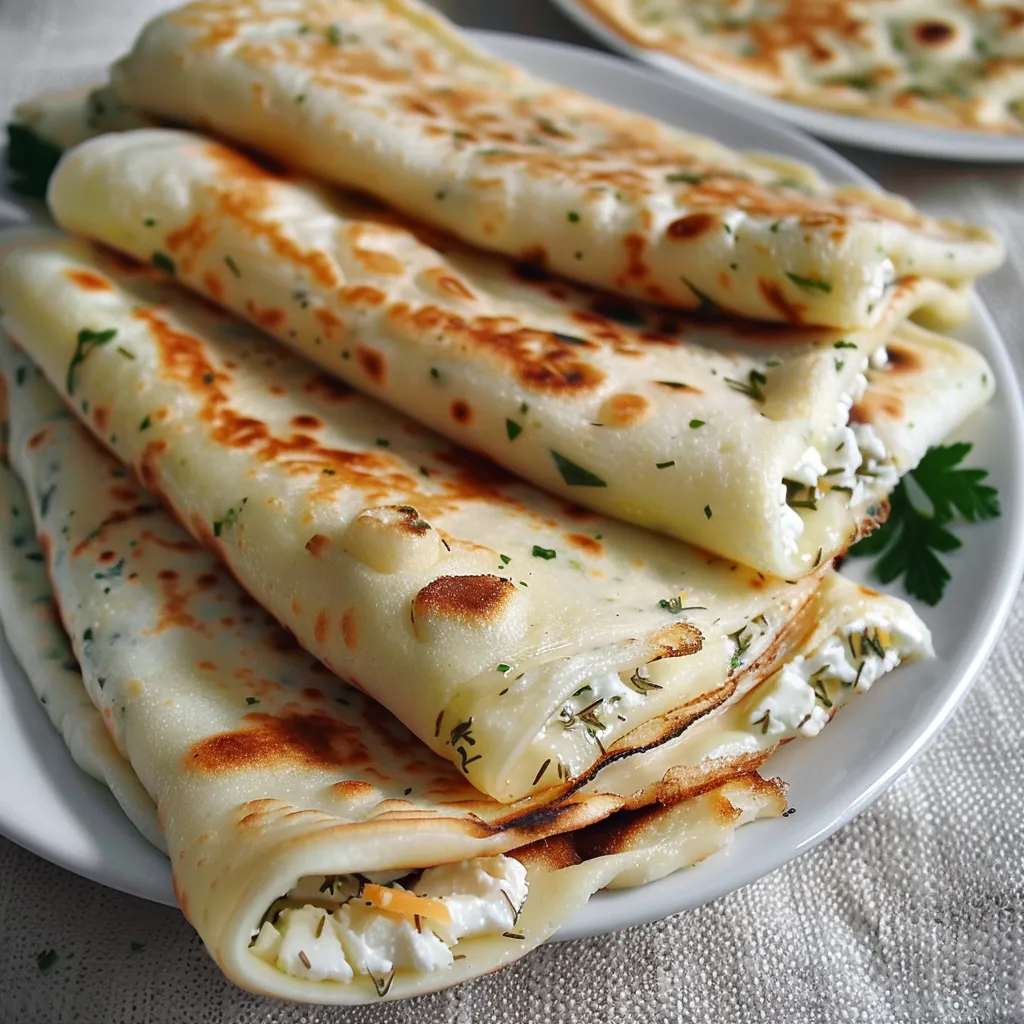 Traditional Turkish Cheese Gozleme