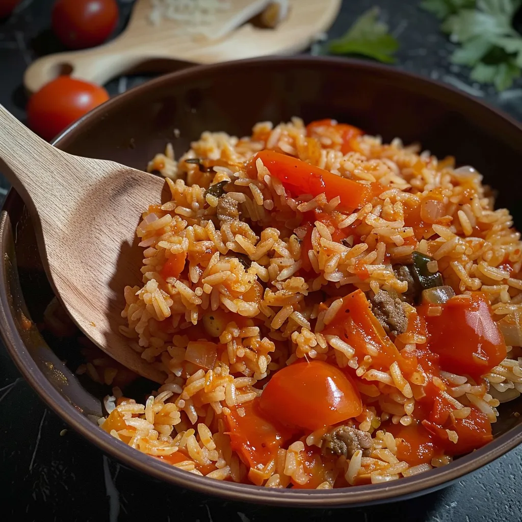 Ground Meat and Tomato Rice - Easy Recipe