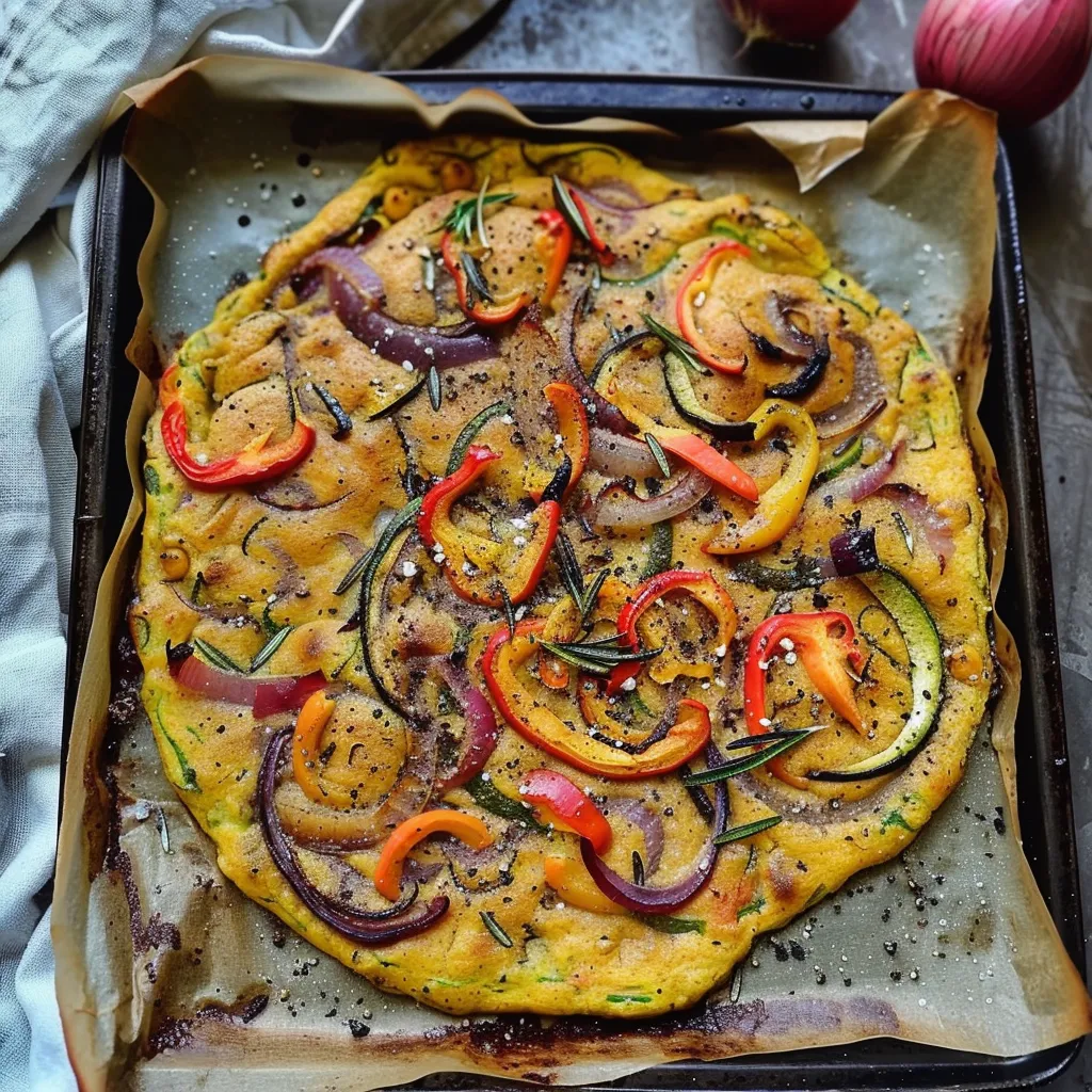 Crispy Chickpea Flatbread with Fresh Veggies (Gluten-Free)