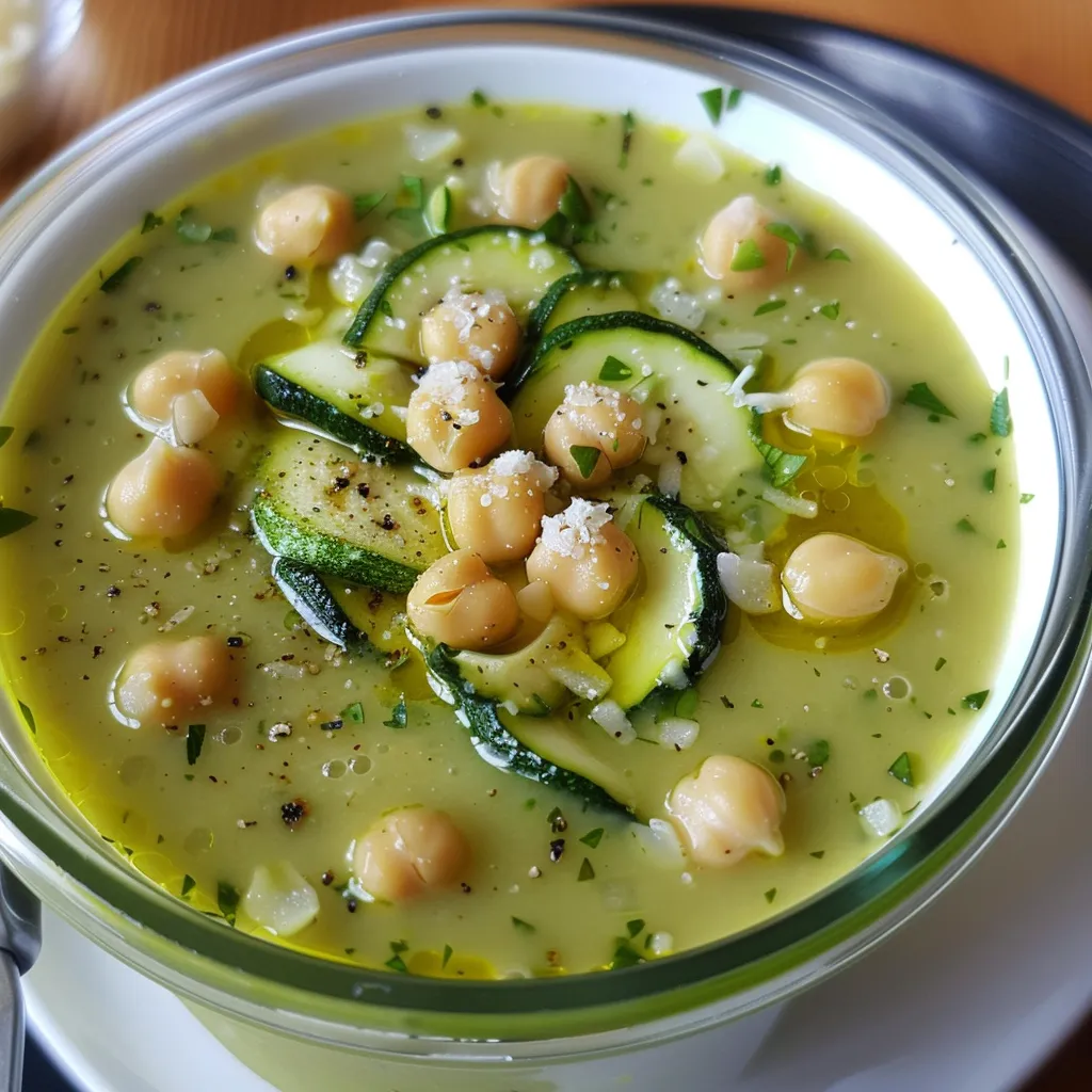 Zucchini Soup with Chickpeas and Parmesan