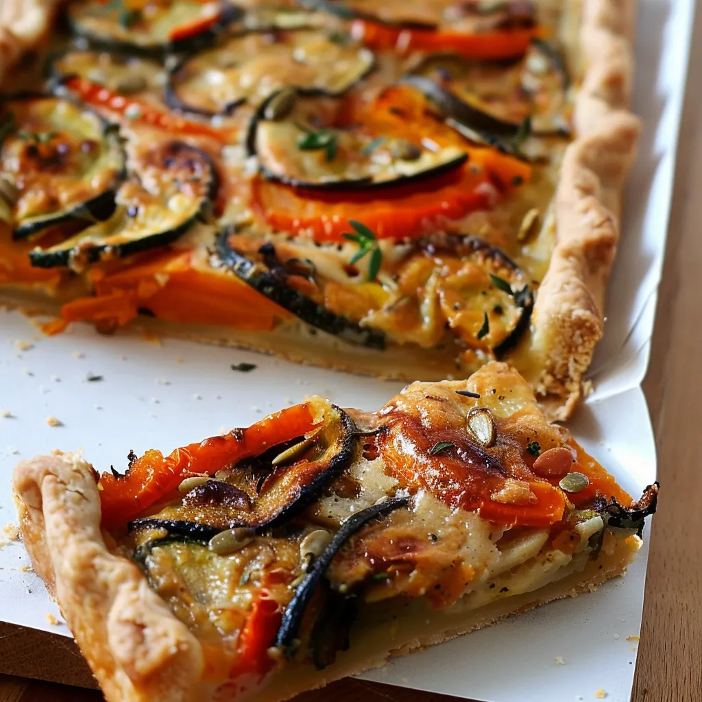 Roasted veggie tart