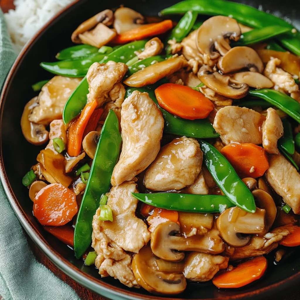 Flavorful Mushroom Chicken Stir-Fry Dish